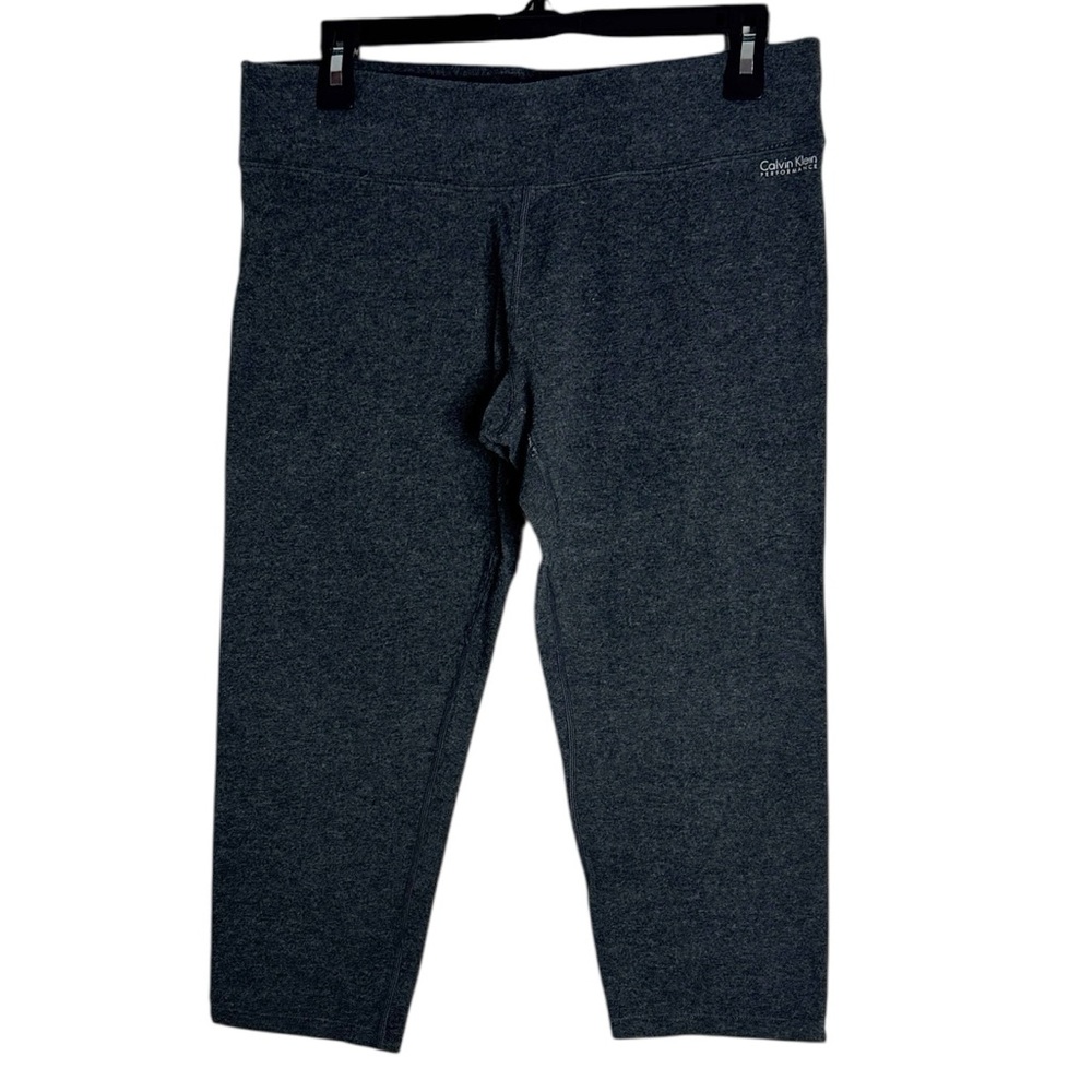 Calvin Klein Performance Quick Dry Heather Gray Workout  Yoga Capri Leggings XL